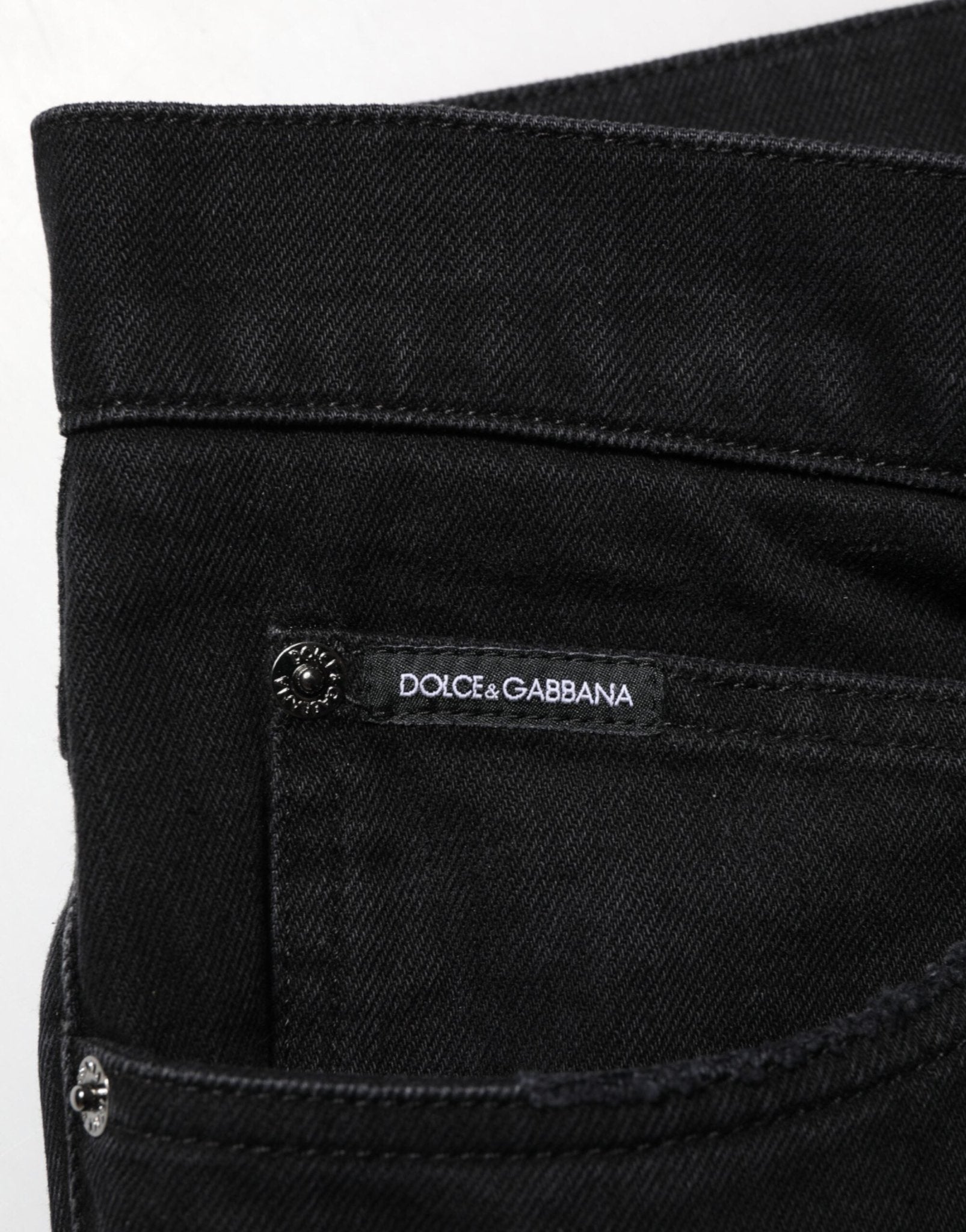 Dolce & Gabbana Black Cotton Regular Denim Men Trouser Jeans – IT56 | XXL par Dolce & Gabbana | Disponible sur Sandy Store ByNet