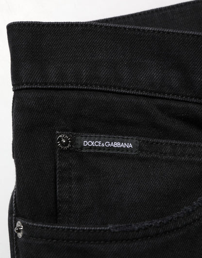 Dolce & Gabbana Black Cotton Regular Denim Men Trouser Jeans – IT56 | XXL par Dolce & Gabbana | Disponible sur Sandy Store ByNet