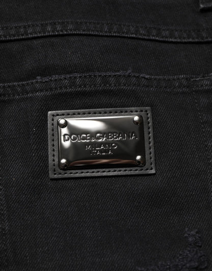 Dolce & Gabbana Black Cotton Regular Denim Men Trouser Jeans – IT56 | XXL par Dolce & Gabbana | Disponible sur Sandy Store ByNet