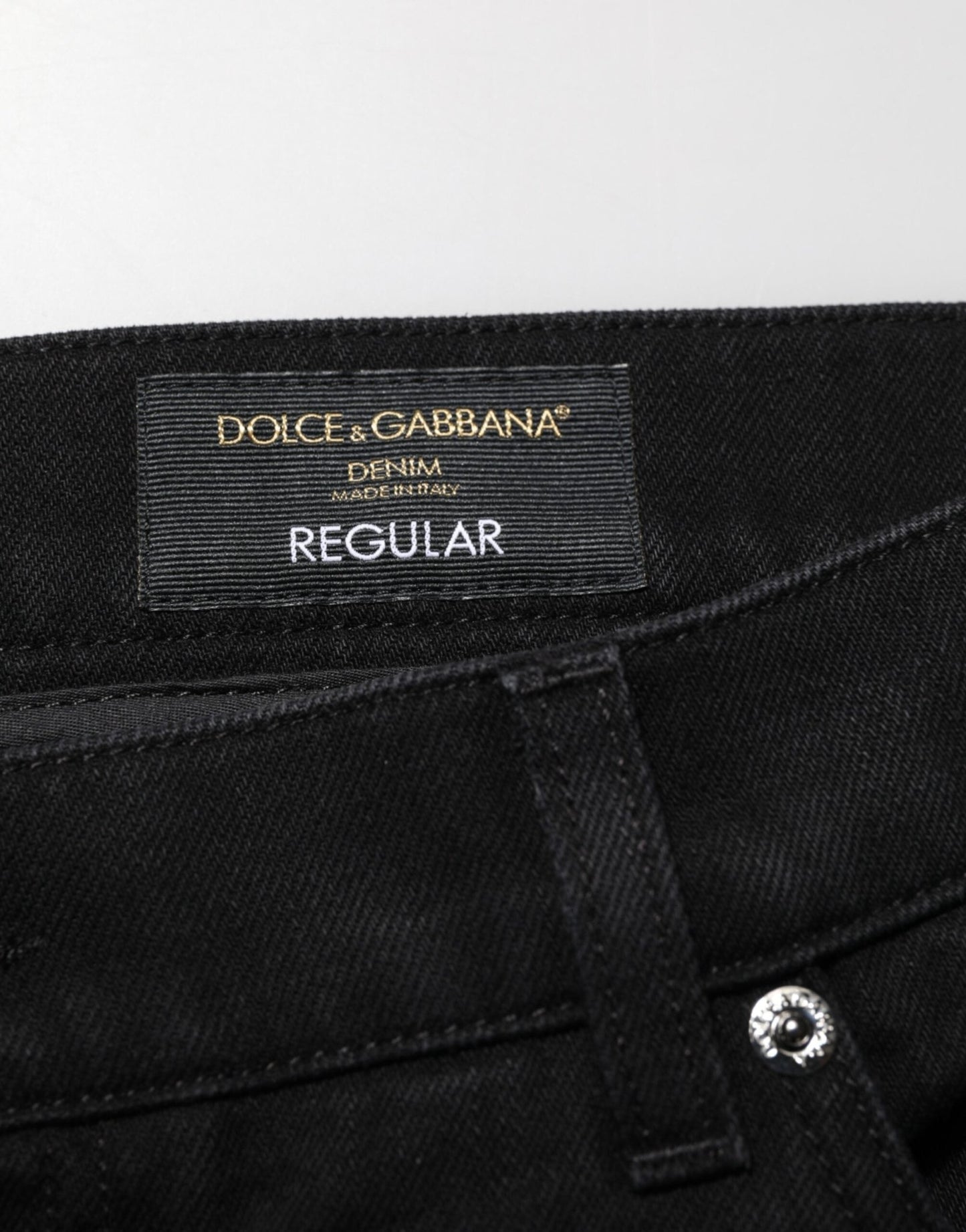 Dolce & Gabbana Black Cotton Regular Denim Men Trouser Jeans – IT56 | XXL par Dolce & Gabbana | Disponible sur Sandy Store ByNet