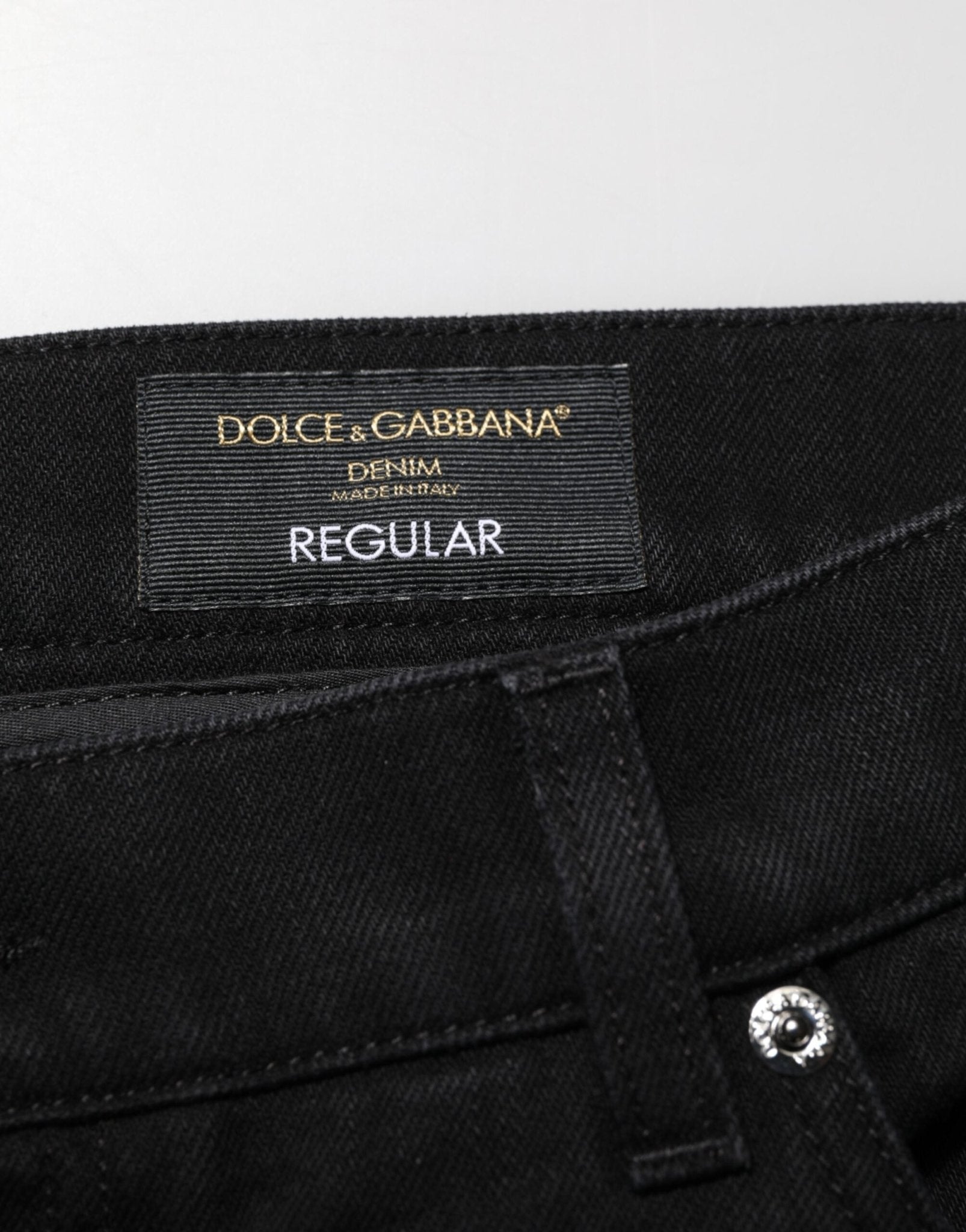 Dolce & Gabbana Black Cotton Regular Denim Men Trouser Jeans – IT56 | XXL par Dolce & Gabbana | Disponible sur Sandy Store ByNet