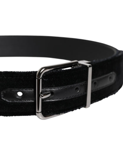 Dolce & Gabbana Black Cotton Silver Tone Metal Buckle Belt - Sandy Store ByNet