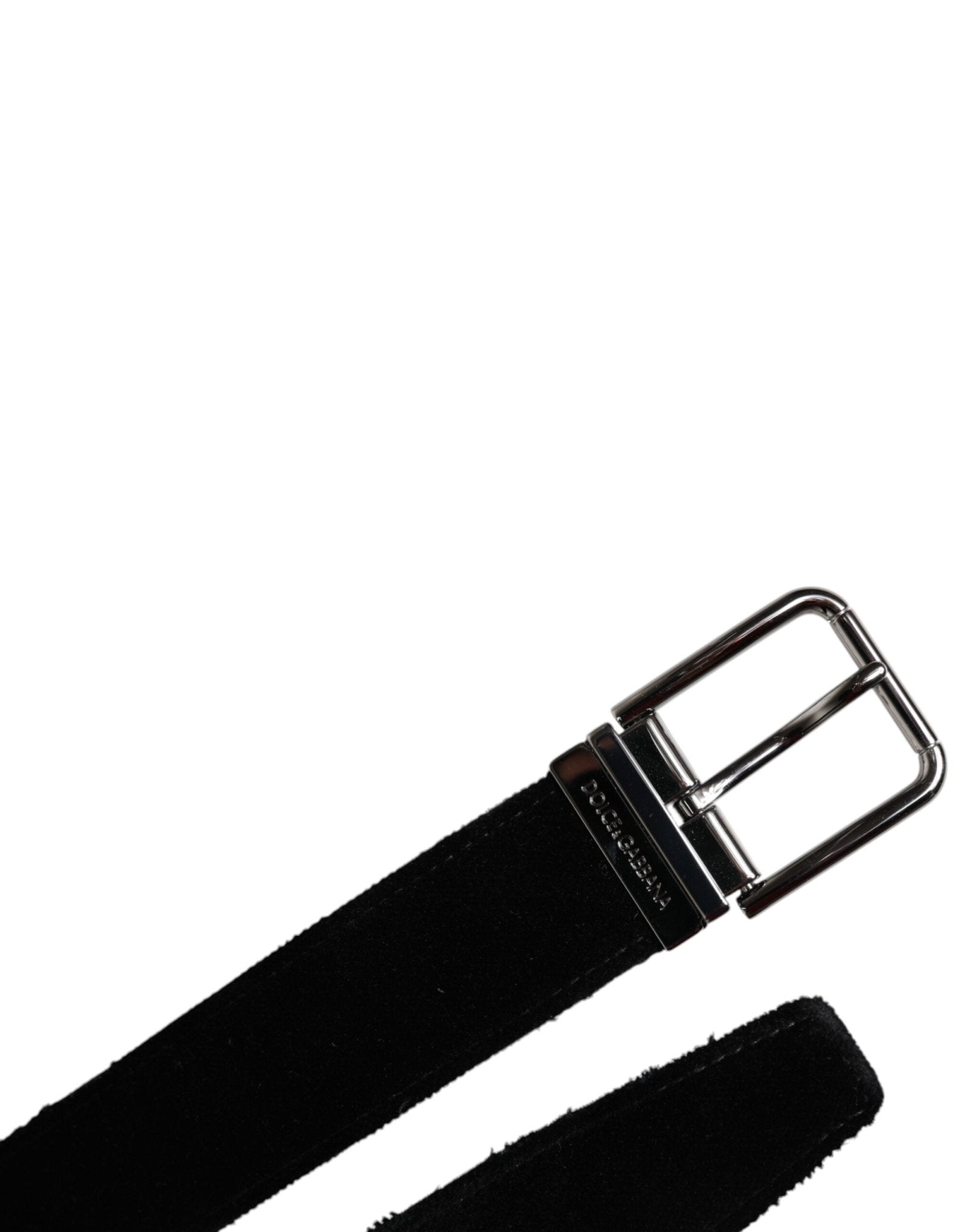 Dolce & Gabbana Black Cotton Silver Tone Metal Buckle Belt - Sandy Store ByNet