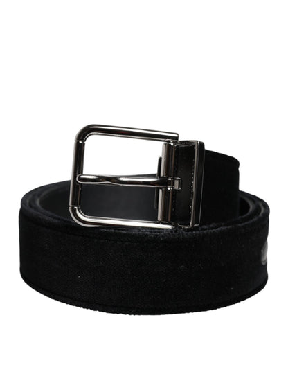 Dolce & Gabbana Black Cotton Silver Tone Metal Buckle Belt - Sandy Store ByNet