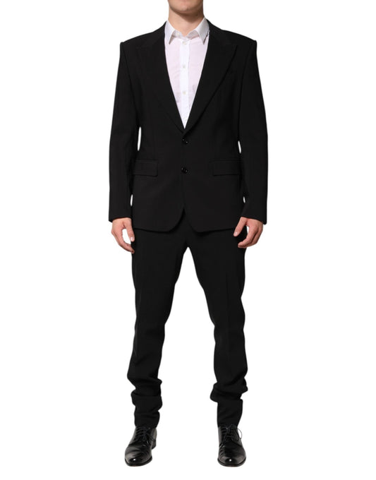 Dolce & Gabbana Black Cotton Single Breasted 2 Piece Suit – IT52 | XL par Dolce & Gabbana | Disponible sur Sandy Store ByNet