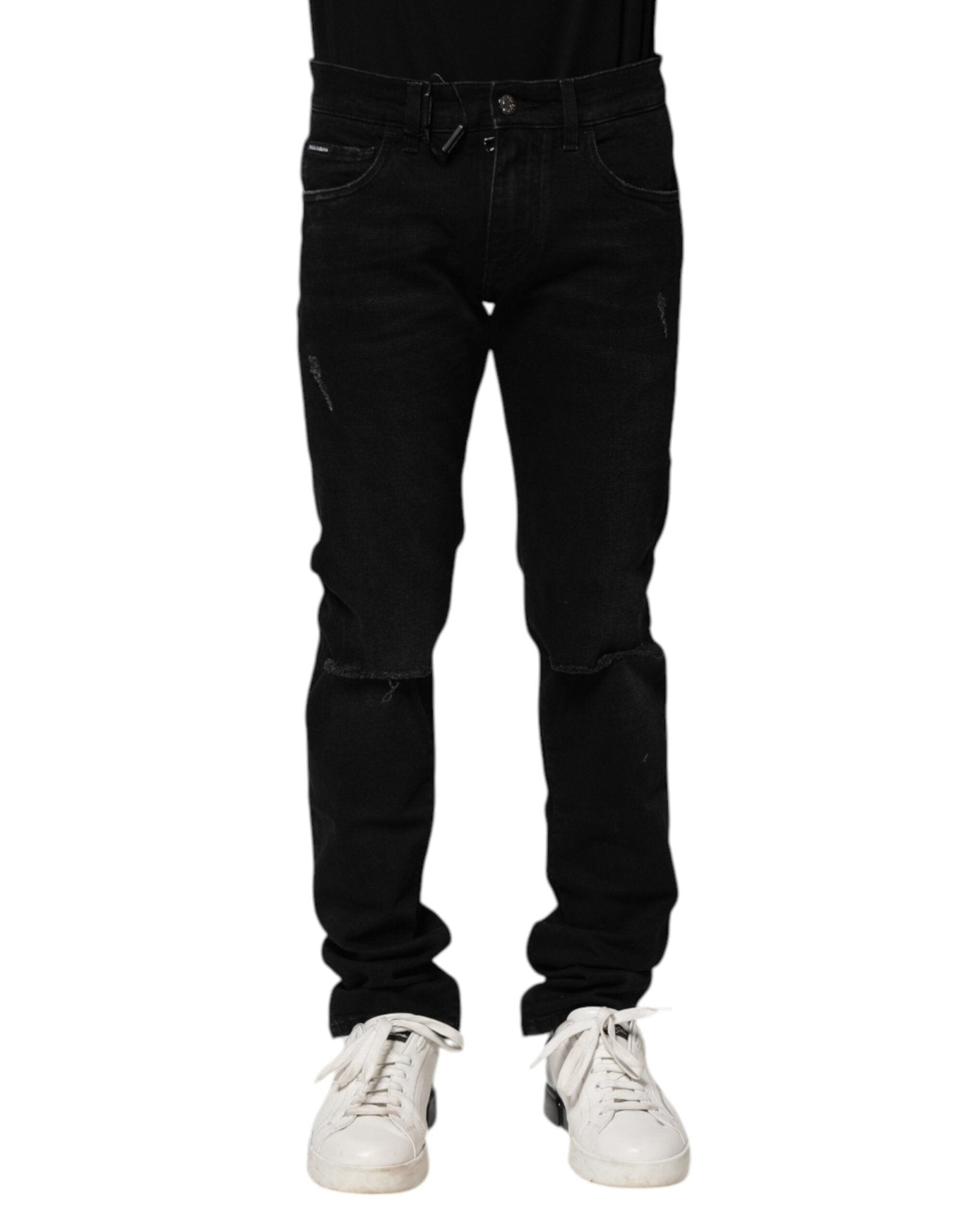 Dolce & Gabbana Black Cotton Skinny Men Denim Jeans – IT44 | XS par Dolce & Gabbana | Disponible sur Sandy Store ByNet
