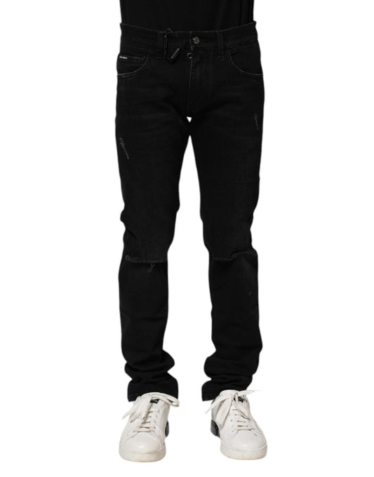 Dolce & Gabbana Black Cotton Skinny Men Denim Jeans – IT44 | XS par Dolce & Gabbana | Disponible sur Sandy Store ByNet