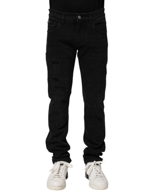 Dolce & Gabbana Black Cotton Skinny Men Denim Jeans – IT44 | XS par Dolce & Gabbana | Disponible sur Sandy Store ByNet