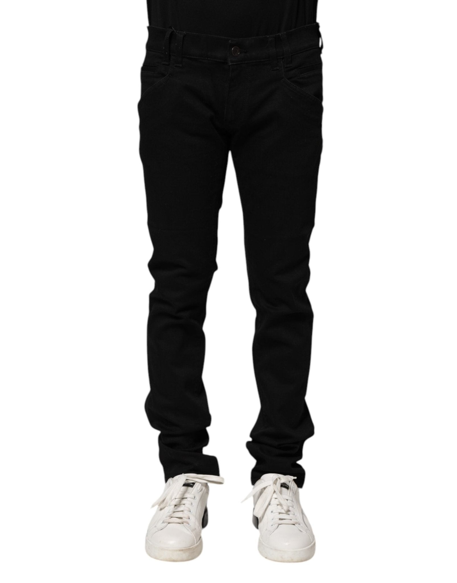 Dolce & Gabbana Black Cotton Skinny Men Denim Jeans – IT46 | S par Dolce & Gabbana | Disponible sur Sandy Store ByNet