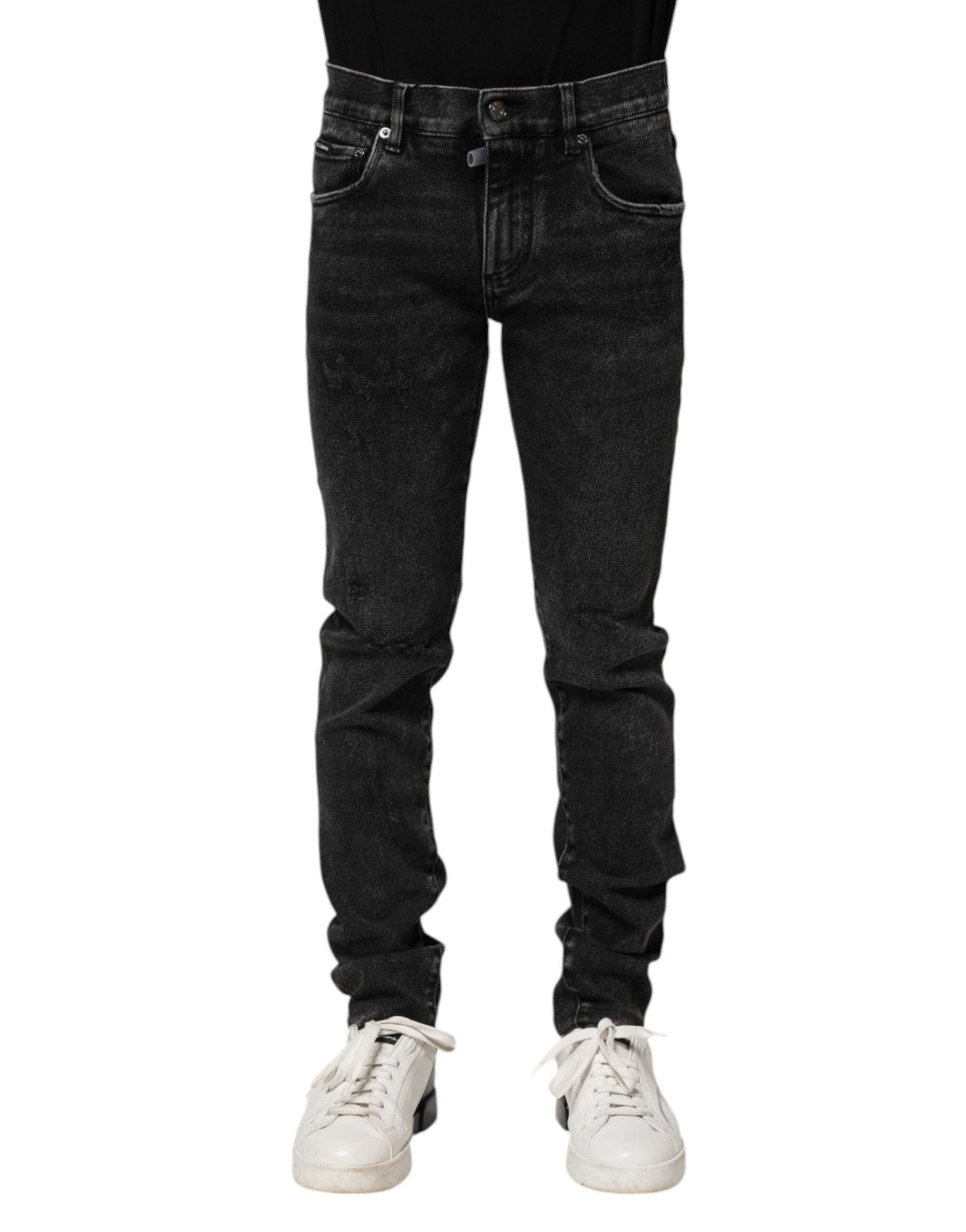 Dolce & Gabbana Black Cotton Skinny Men Denim Jeans – IT46 | S par Dolce & Gabbana | Disponible sur Sandy Store ByNet