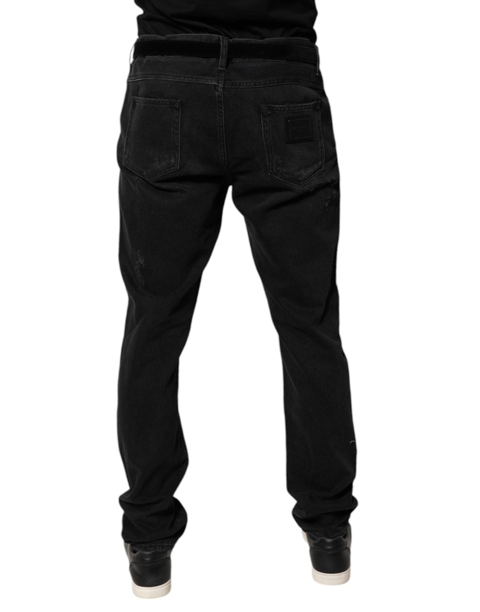 Dolce & Gabbana Black Cotton Skinny Men Denim Jeans - Sandy Store ByNet