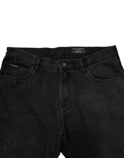 Dolce & Gabbana Black Cotton Skinny Men Denim Jeans - Sandy Store ByNet