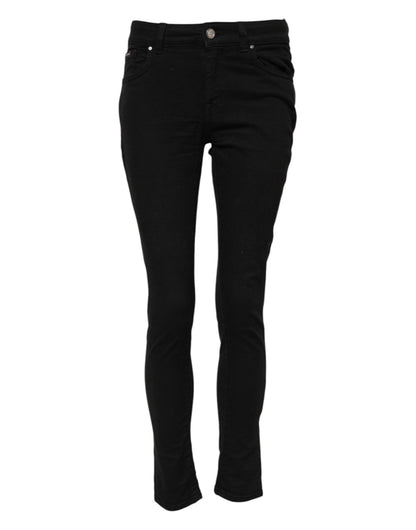 Dolce & Gabbana Black Cotton Skinny Mid Waist Denim Jeans – IT36|XXS par Dolce & Gabbana | Disponible sur Sandy Store ByNet