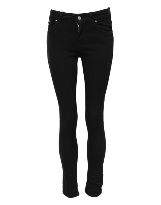 Dolce & Gabbana Black Cotton Skinny Mid Waist Denim Jeans – IT36|XXS par Dolce & Gabbana | Disponible sur Sandy Store ByNet