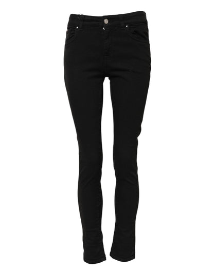 Dolce & Gabbana Black Cotton Skinny Mid Waist Denim Jeans – IT38 | XS par Dolce & Gabbana | Disponible sur Sandy Store ByNet