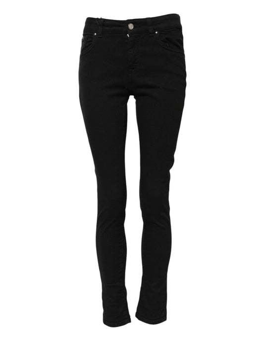 Dolce & Gabbana Black Cotton Skinny Mid Waist Denim Jeans – IT38 | XS par Dolce & Gabbana | Disponible sur Sandy Store ByNet