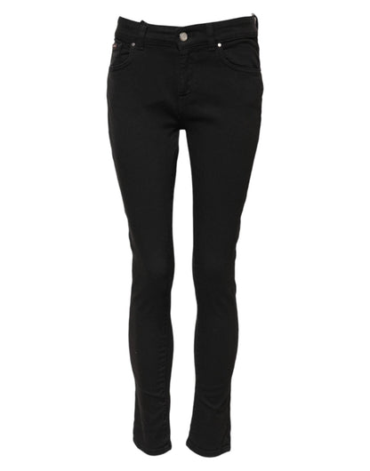 Dolce & Gabbana Black Cotton Skinny Mid Waist Denim Jeans – IT38 | XS par Dolce & Gabbana | Disponible sur Sandy Store ByNet