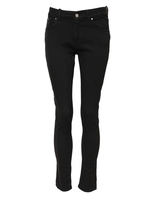 Dolce & Gabbana Black Cotton Skinny Mid Waist Denim Jeans – IT38 | XS par Dolce & Gabbana | Disponible sur Sandy Store ByNet