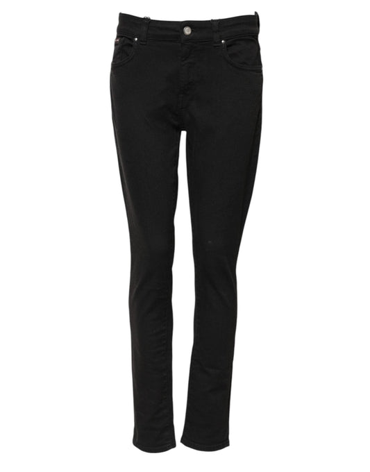 Dolce & Gabbana Black Cotton Skinny Mid Waist Denim Jeans – IT42|M par Dolce & Gabbana | Disponible sur Sandy Store ByNet
