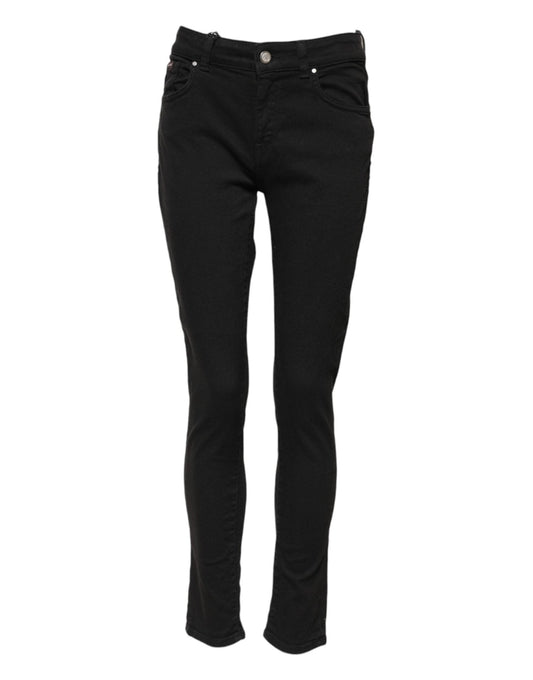 Dolce & Gabbana Black Cotton Skinny Mid Waist Denim Jeans – IT44 | L par Dolce & Gabbana | Disponible sur Sandy Store ByNet