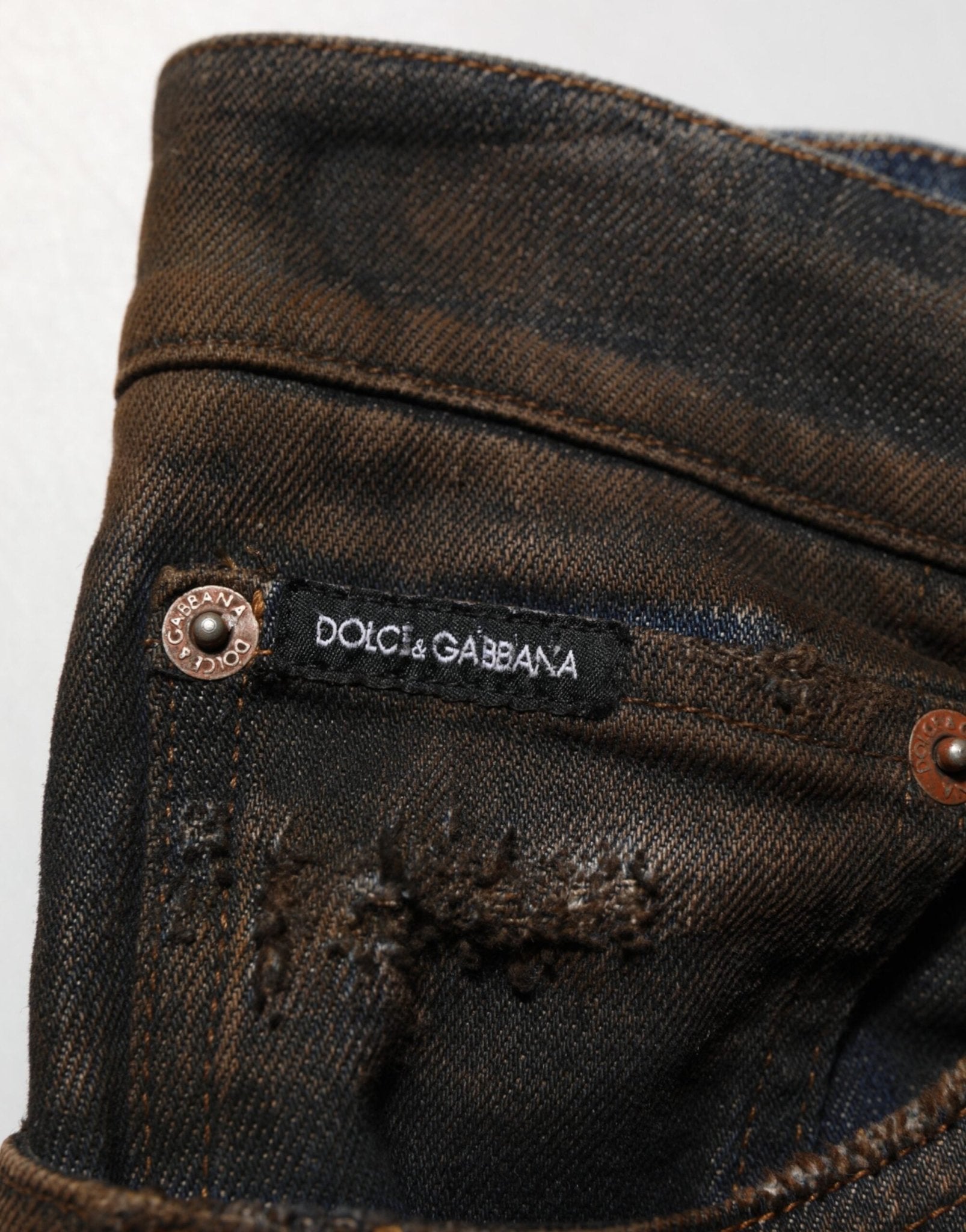 Dolce & Gabbana Black Cotton Skinny Tattered Men Denim Jeans – IT48 | M par Dolce & Gabbana | Disponible sur Sandy Store ByNet