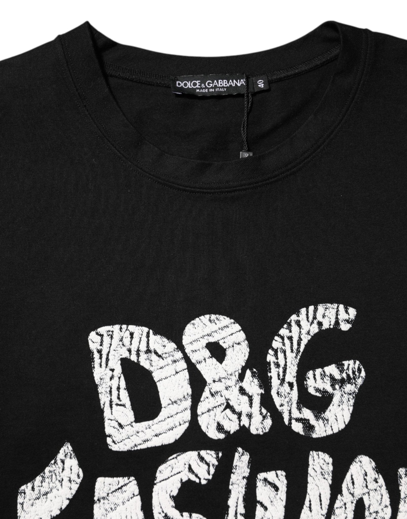 Dolce & Gabbana Black Cotton Sleeveless DG Fashion Top – IT40|S par Dolce & Gabbana | Disponible sur Sandy Store ByNet