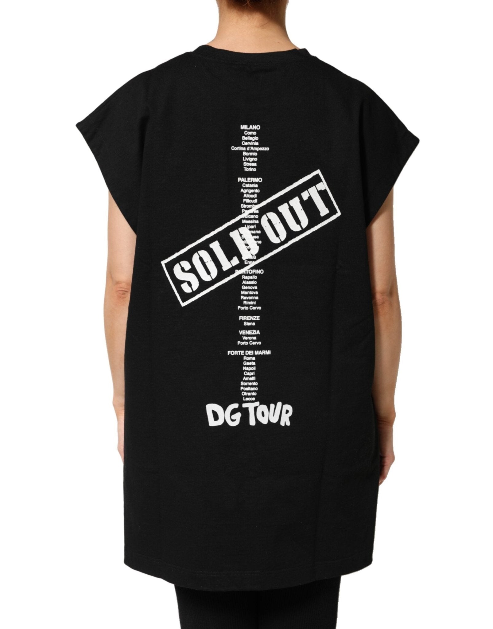 Dolce & Gabbana Black Cotton Sleeveless DG Fashion Top – IT40|S par Dolce & Gabbana | Disponible sur Sandy Store ByNet
