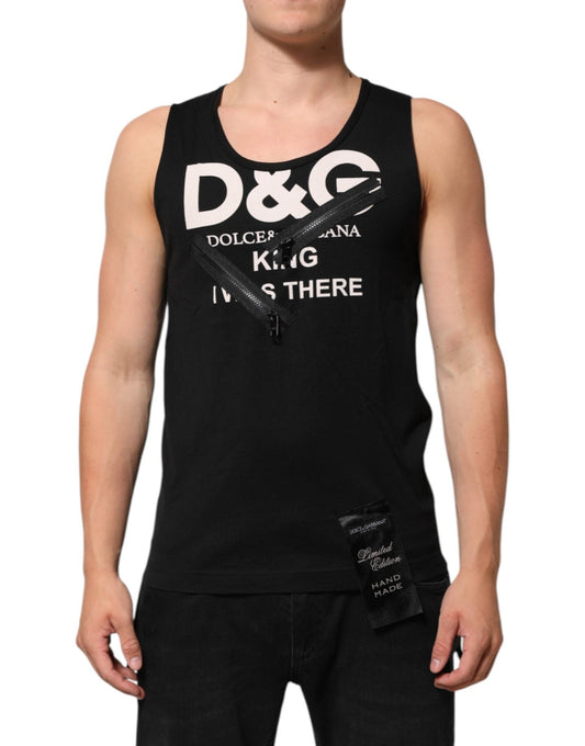Dolce & Gabbana Black Cotton Sleeveless Tank Top DG Logo Men T-shirt – S par Dolce & Gabbana | Disponible sur Sandy Store ByNet