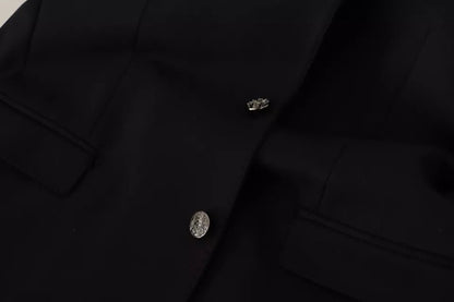 Dolce & Gabbana Black Cotton Slim Fit Coat Jacket Blazer - Sandy Store ByNet