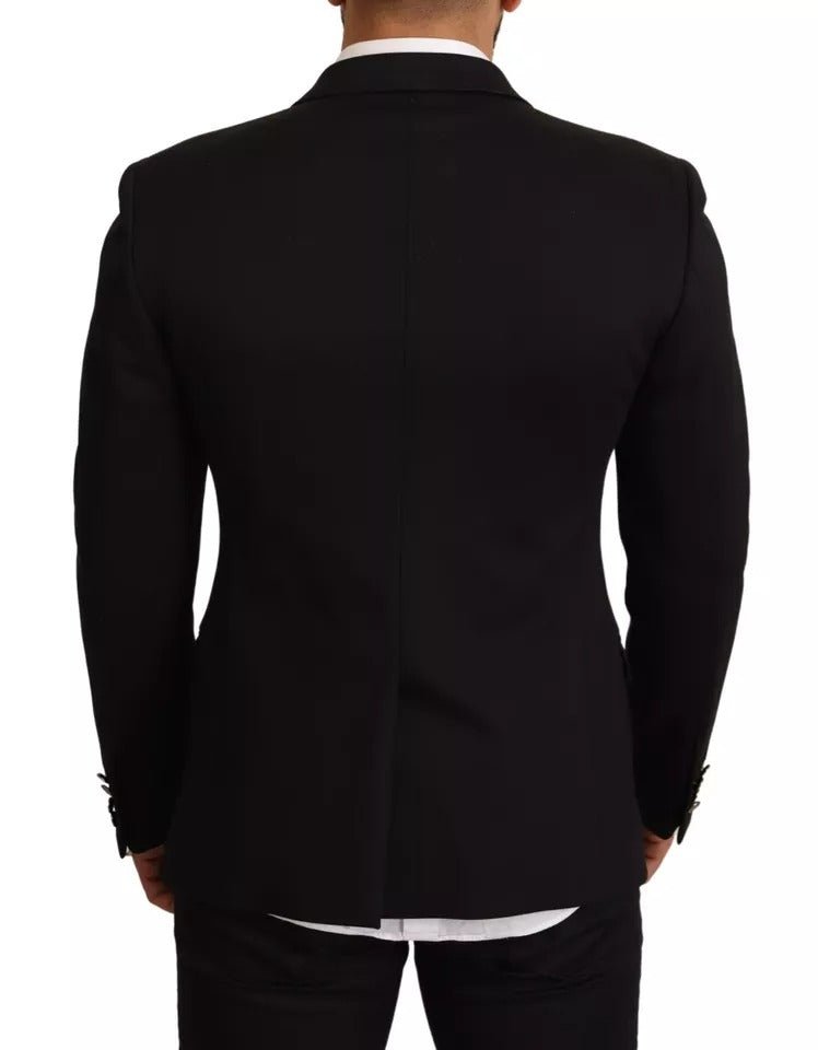 Dolce & Gabbana Black Cotton Slim Fit Coat Jacket Blazer - Sandy Store ByNet