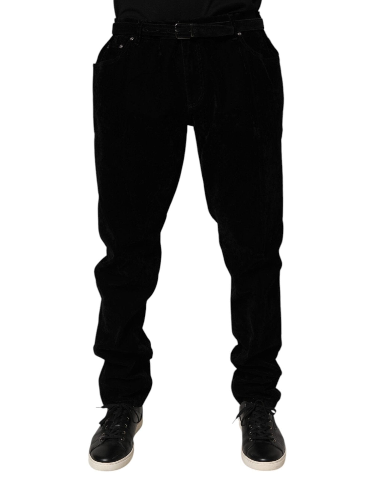 Dolce & Gabbana Black Cotton Slim Fit Denim Trouser Jeans – IT60 | 3XL par Dolce & Gabbana | Disponible sur Sandy Store ByNet
