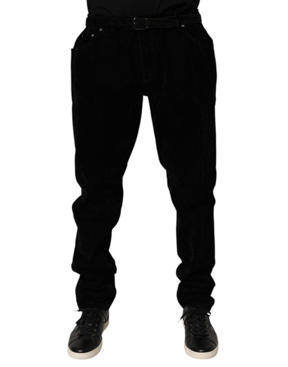 Dolce & Gabbana Black Cotton Slim Fit Denim Trouser Jeans – IT60 | 3XL par Dolce & Gabbana | Disponible sur Sandy Store ByNet