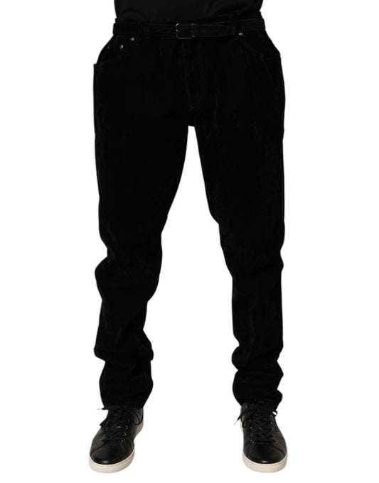Dolce & Gabbana Black Cotton Slim Fit Denim Trouser Jeans – IT60 | 3XL par Dolce & Gabbana | Disponible sur Sandy Store ByNet
