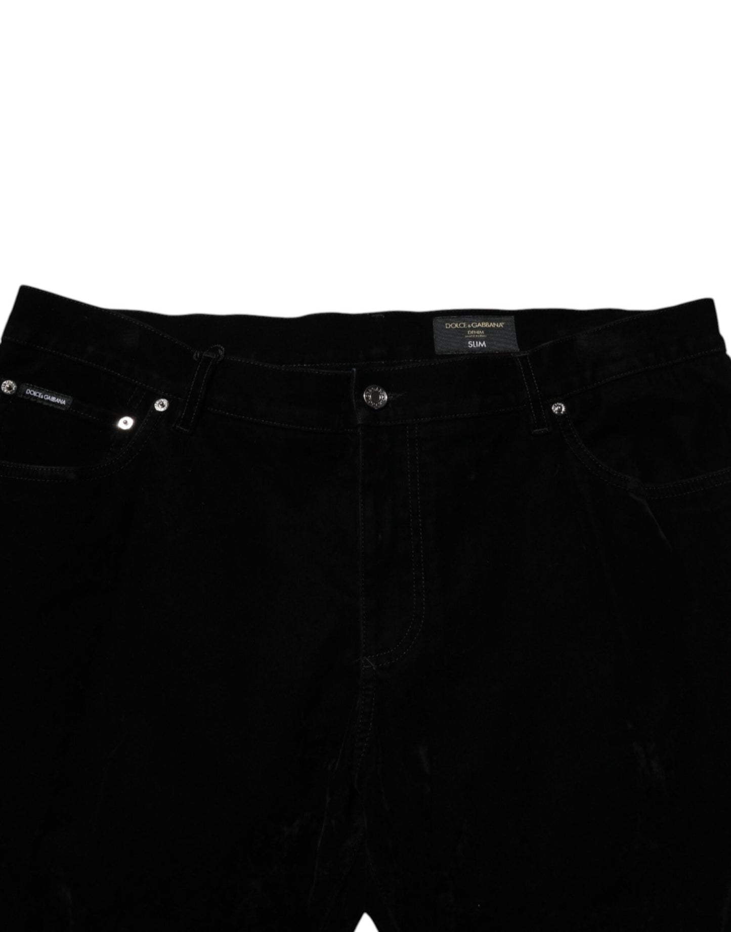 Dolce & Gabbana Black Cotton Slim Fit Denim Trouser Jeans – IT60 | 3XL par Dolce & Gabbana | Disponible sur Sandy Store ByNet