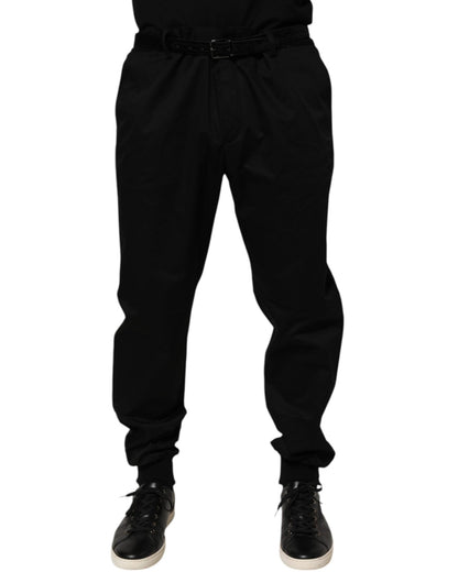 Dolce & Gabbana Black Cotton Stretch Casual Trouser Pants – IT58 | XXL par Dolce & Gabbana | Disponible sur Sandy Store ByNet