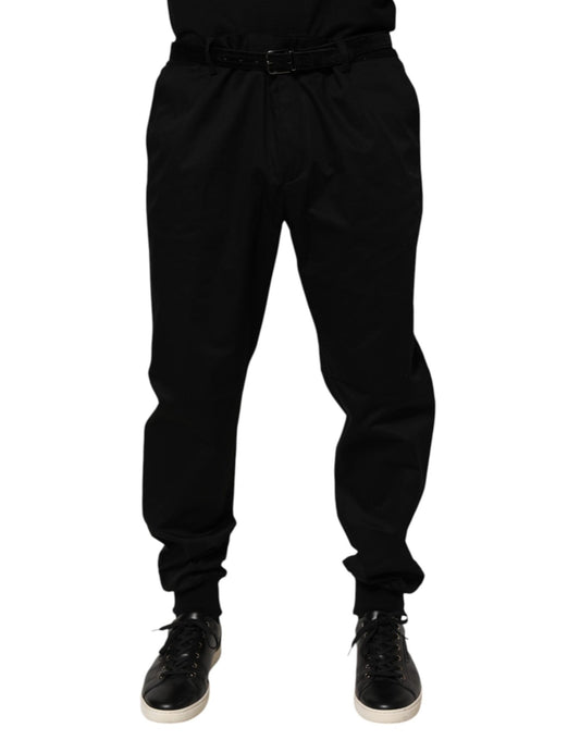 Dolce & Gabbana Black Cotton Stretch Casual Trouser Pants – IT58 | XXL par Dolce & Gabbana | Disponible sur Sandy Store ByNet