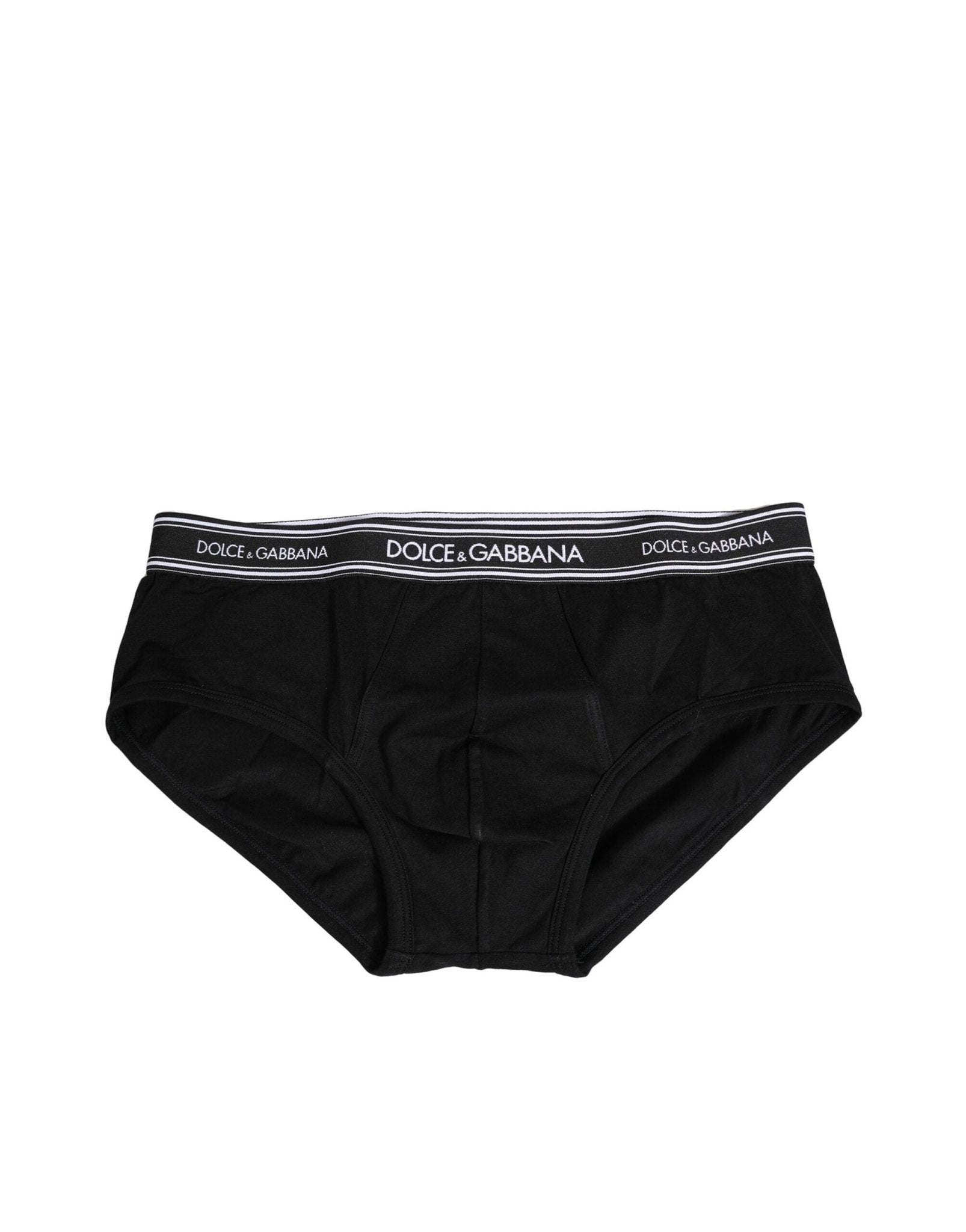 Dolce & Gabbana Black Cotton Stretch Logo Print Brief Underwear – IT4 | S par Dolce & Gabbana | Disponible sur Sandy Store ByNet