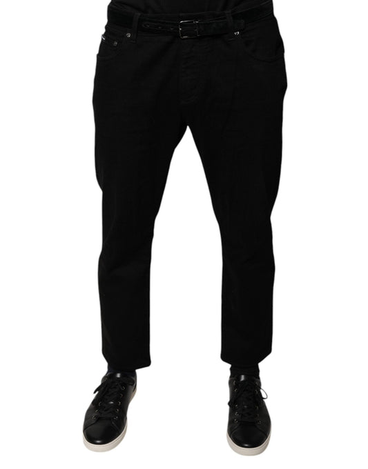 Dolce & Gabbana Black Cotton Stretch Logo Skinny Denim Jeans – IT54 | XL par Dolce & Gabbana | Disponible sur Sandy Store ByNet