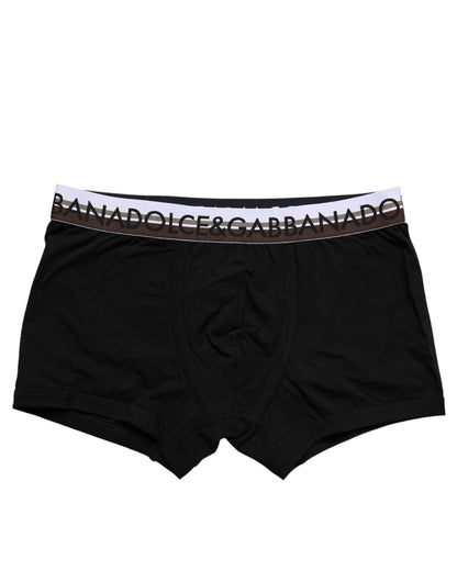 Dolce & Gabbana Black Cotton Stretch Regular Boxer Underwear – IT3 | XS par Dolce & Gabbana | Disponible sur Sandy Store ByNet