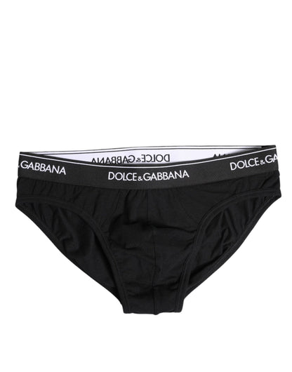 Dolce & Gabbana Black Cotton Stretch Regular Brief Underwear – IT4 | S par Dolce & Gabbana | Disponible sur Sandy Store ByNet
