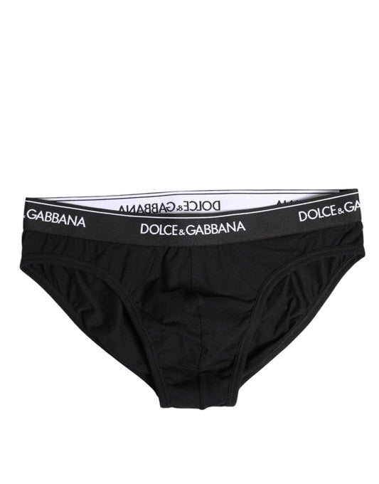 Dolce & Gabbana Black Cotton Stretch Regular Brief Underwear – IT4 | S par Dolce & Gabbana | Disponible sur Sandy Store ByNet