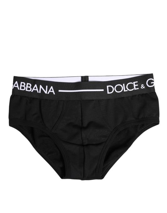 Dolce & Gabbana Black Cotton Stretch Regular Brief Underwear – IT4 | S par Dolce & Gabbana | Disponible sur Sandy Store ByNet