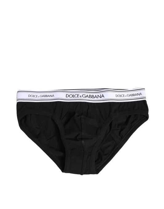 Dolce & Gabbana Black Cotton Stretch Regular Brief Underwear – IT4 | S par Dolce & Gabbana | Disponible sur Sandy Store ByNet