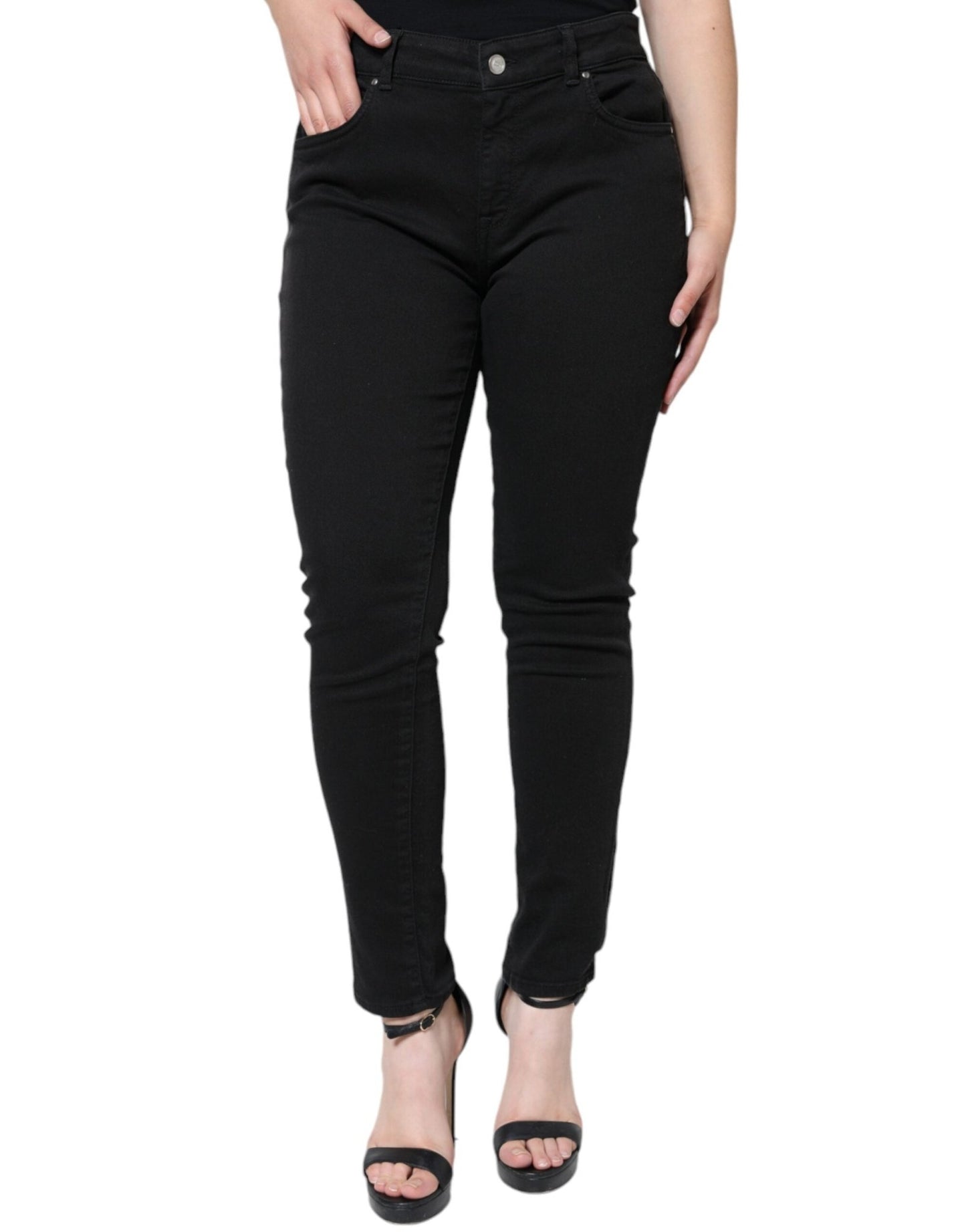Dolce & Gabbana Black Cotton Stretch Skinny Denim Jeans – IT46|XL par Dolce & Gabbana | Disponible sur Sandy Store ByNet