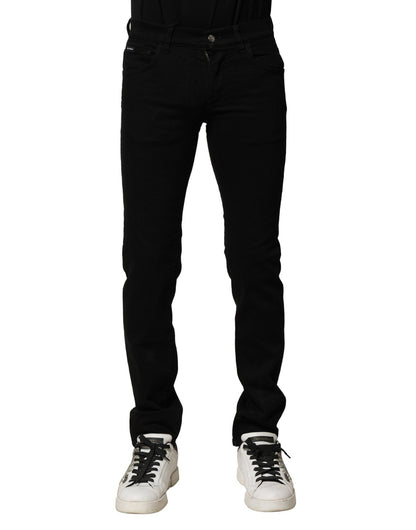 Dolce & Gabbana Black Cotton Stretch Skinny Men Denim Jeans – IT44 | XS par Dolce & Gabbana | Disponible sur Sandy Store ByNet