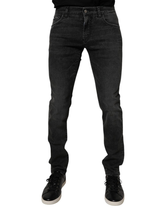 Dolce & Gabbana Black Cotton Stretch Skinny Men Denim Jeans – IT44 | XS par Dolce & Gabbana | Disponible sur Sandy Store ByNet