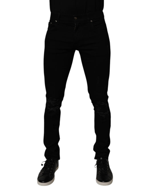 Dolce & Gabbana Black Cotton Stretch Skinny Men Denim Jeans – IT46 | S par Dolce & Gabbana | Disponible sur Sandy Store ByNet