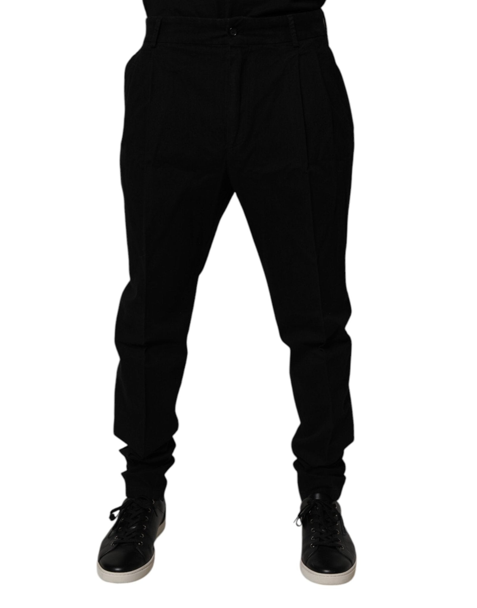 Dolce & Gabbana Black Cotton Stretch Skinny Pants – IT52 | XL par Dolce & Gabbana | Disponible sur Sandy Store ByNet