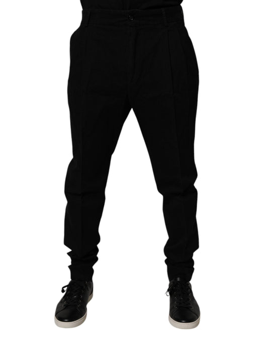 Dolce & Gabbana Black Cotton Stretch Skinny Pants – IT52 | XL par Dolce & Gabbana | Disponible sur Sandy Store ByNet