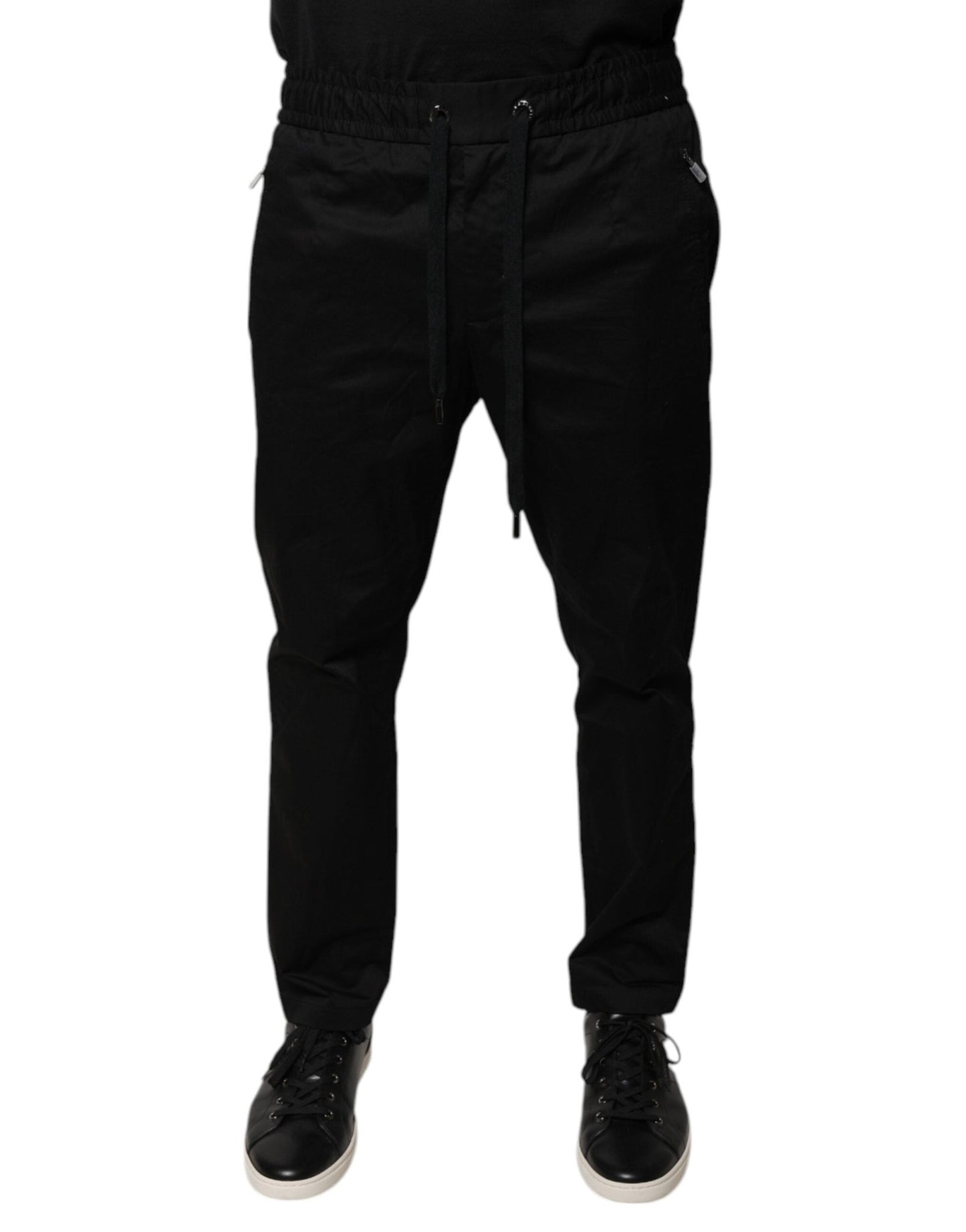 Dolce & Gabbana Black Cotton Stretch Skinny Sweatpants Pants – IT48 | M par Dolce & Gabbana | Disponible sur Sandy Store ByNet